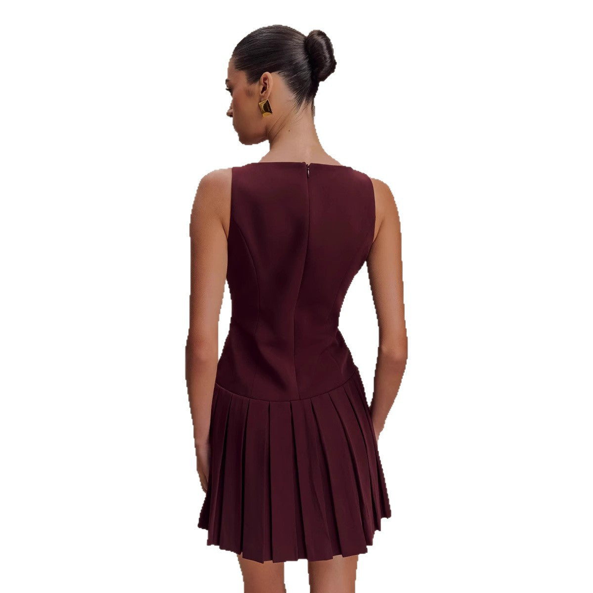 Women's Source Fashionable Button Elegant Zipper Sleeveless Clothing