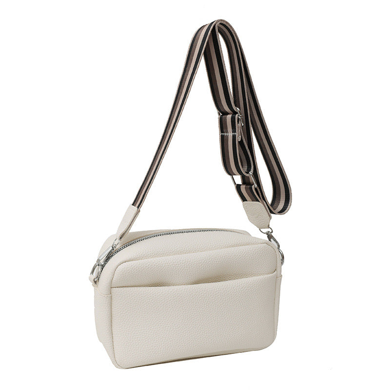 Women's Trendy Pure Color Wide Strap Shoulder Bags