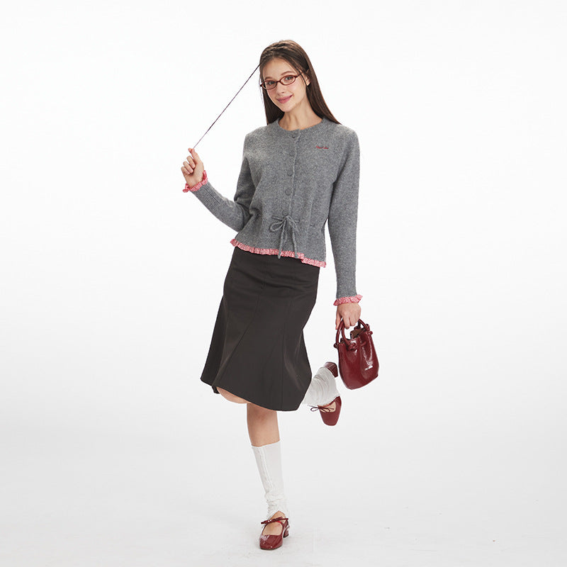Women's Waist Trimming Design Sense Slim Knit Sweaters