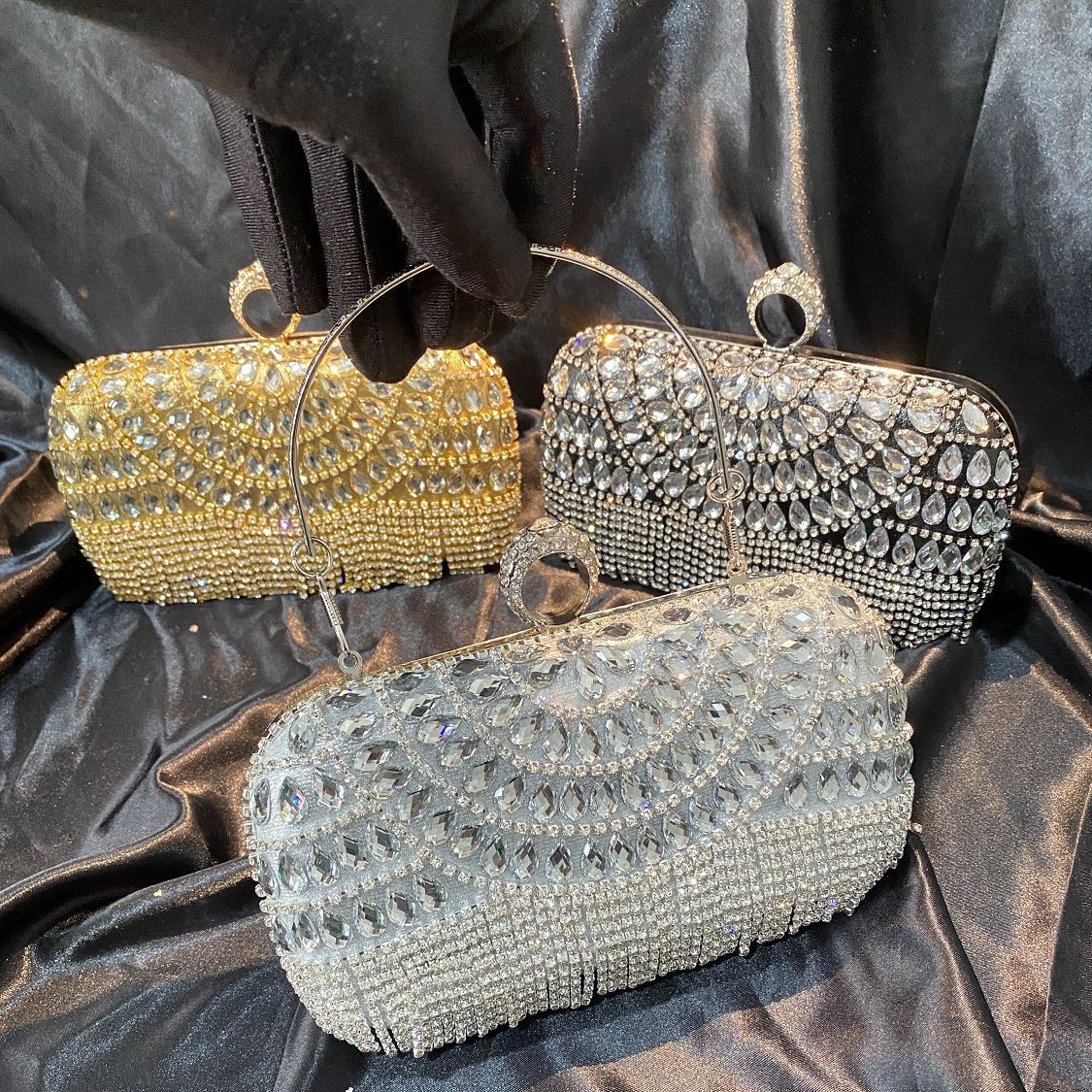 Rhinestone Tassel Knot Wedding Clothes Birthday Evening Bags