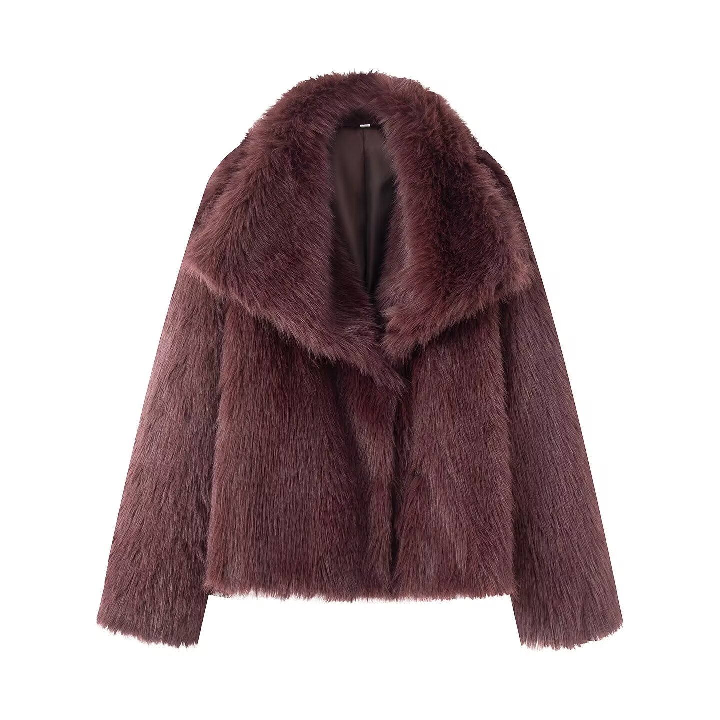 Women's Fashion Casual Imitation Fur Elegant Lapel Coats