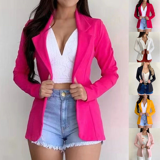 Lapel Long Sleeve Sweet Button Street Small Suit