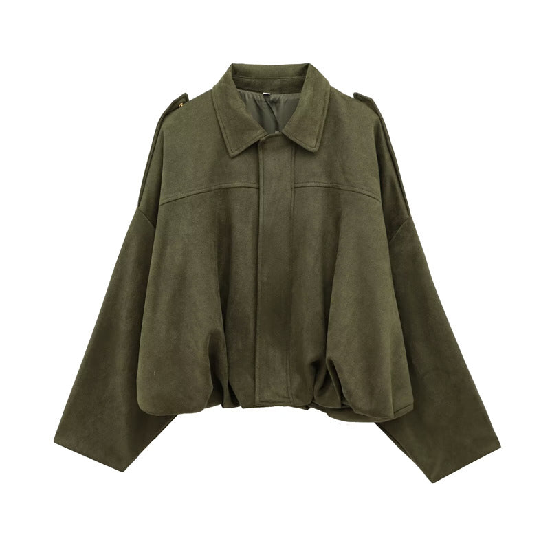 Women's Spring Casual Loose Lapels Retro Design Jackets