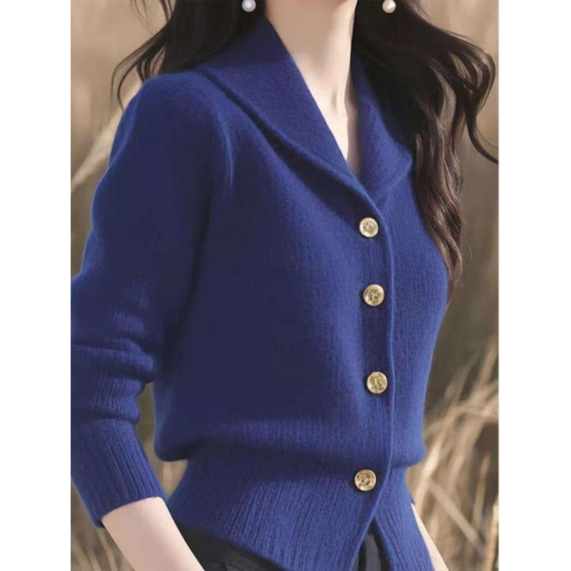 Niche Lapel Chic Unique Soft Glutinous Idle Sweaters