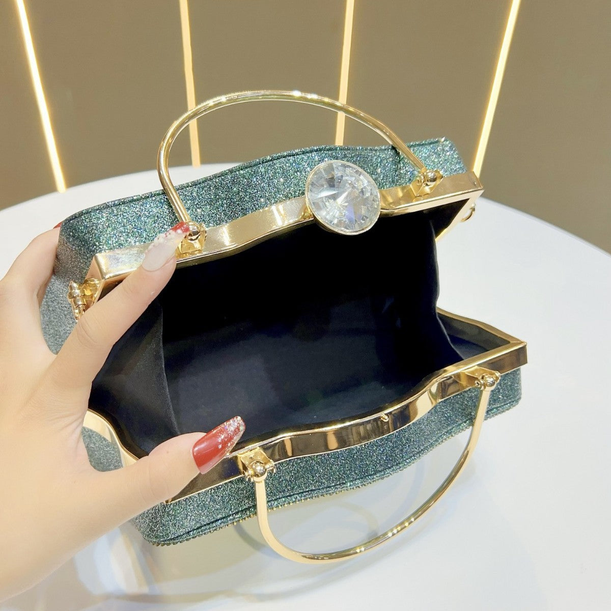 Women's Capacity Banquet Full Diamond High-grade Light Evening Bags