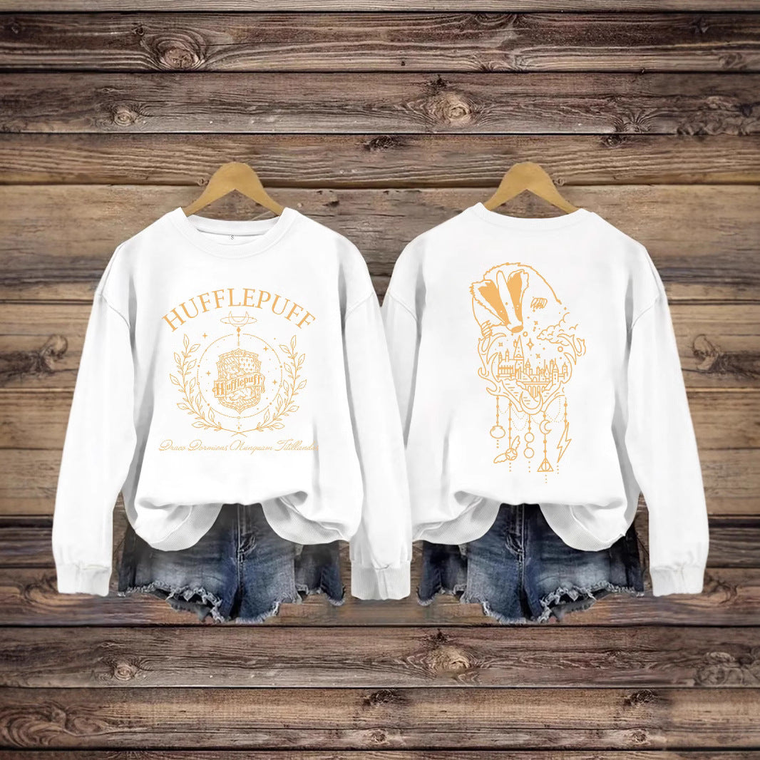 Printed Loose Base Long Sleeve Large Sweaters