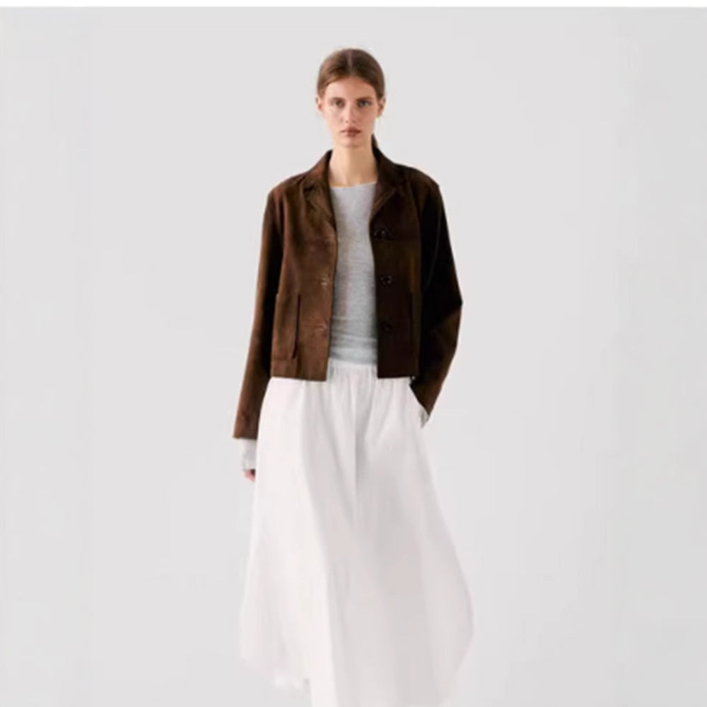 Women's New Versatile Street Fashion Suede Coats