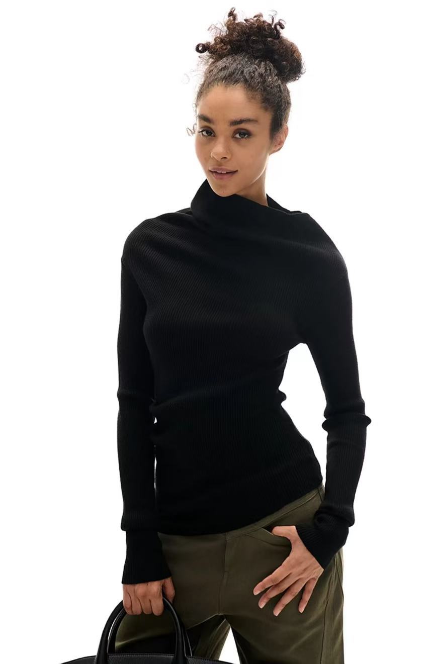 Soft Elastic Texture Multiple Wear Machete Sweaters