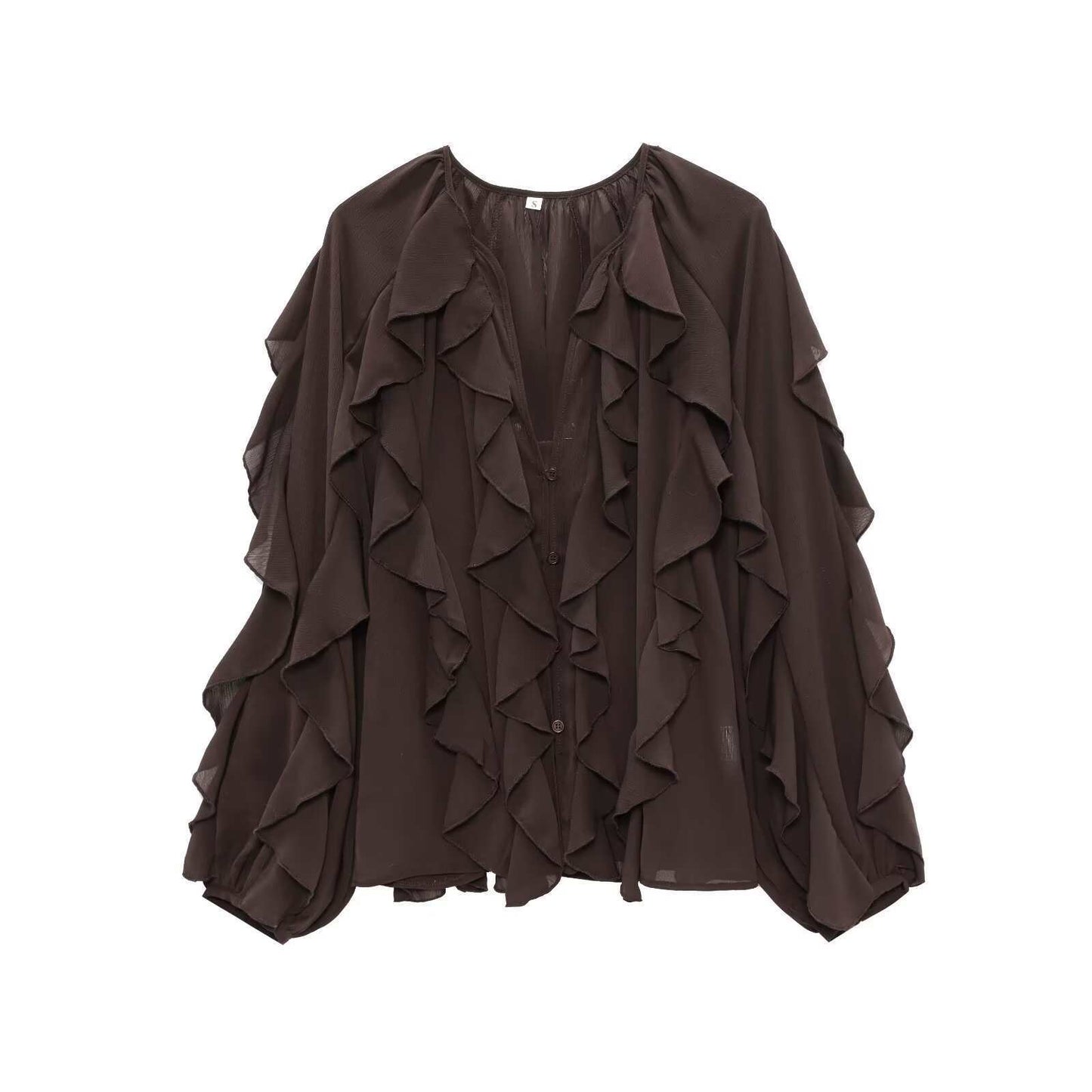 Women's Street Fashion Wear Decorative Long-sleeved Shirt Blouses
