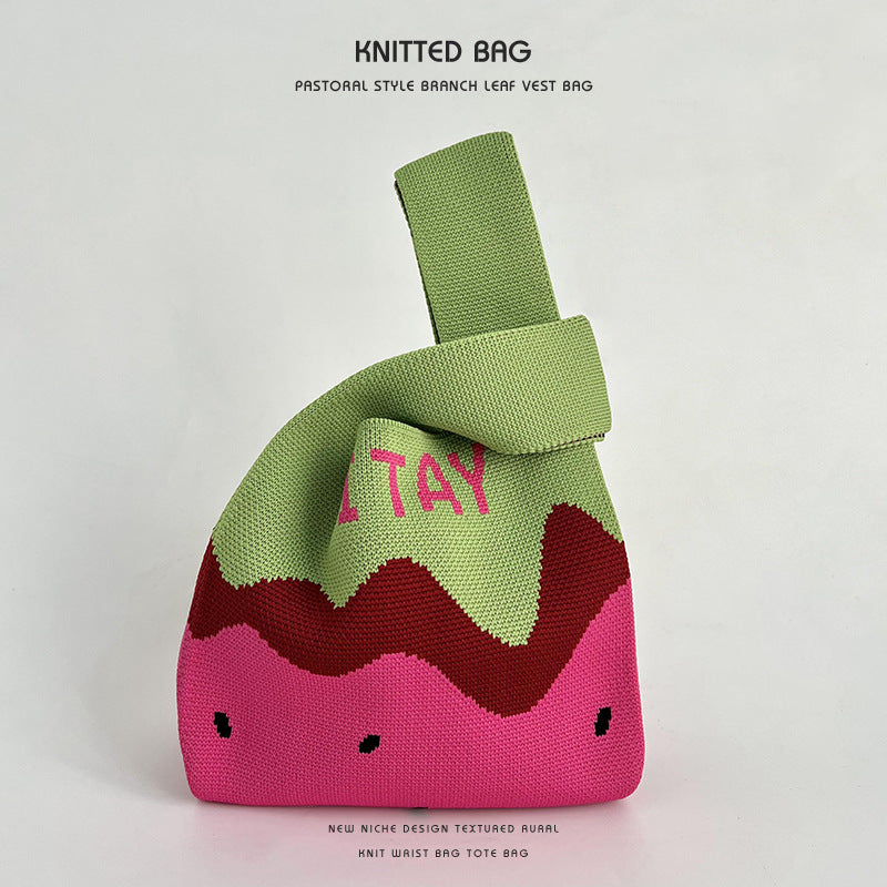 Summer Dopamine Fruit Female Knitted Hand Handbags