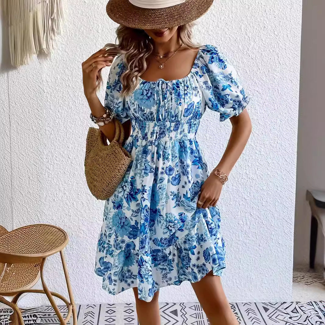 Printed Summer Vacation Casual Sleeve Square Shorts