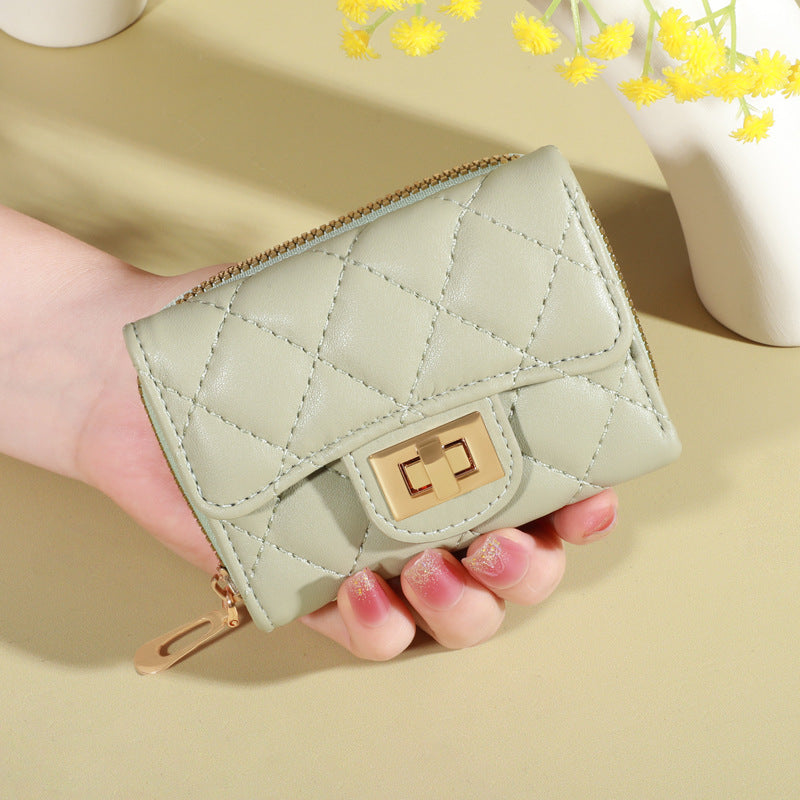 Women's Korean Rhombus Simple Multiple Slots Purses