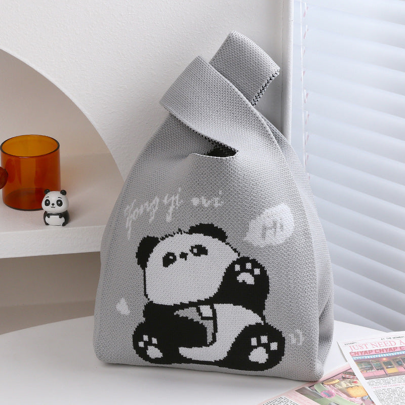 Panda Grandpa Cute Everyday Joker Polyester Handbags