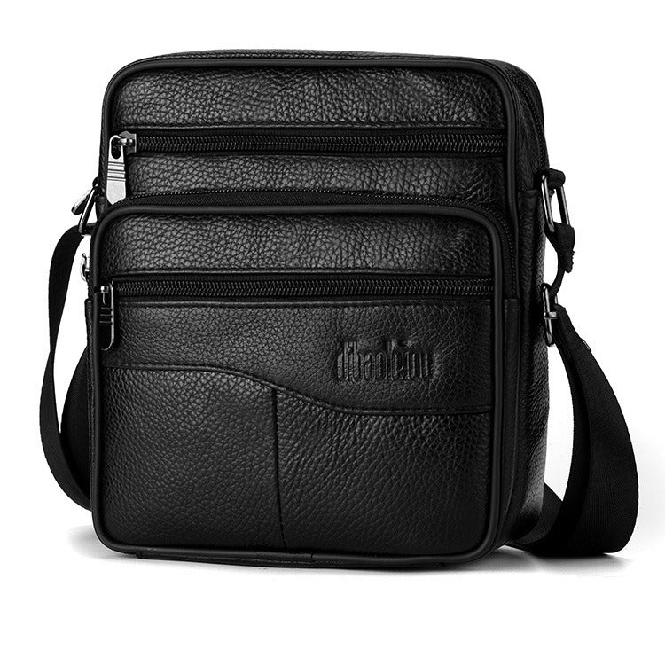 Men's Large Capacity Cowhide Leather Vertical High Men's Messenger Bags