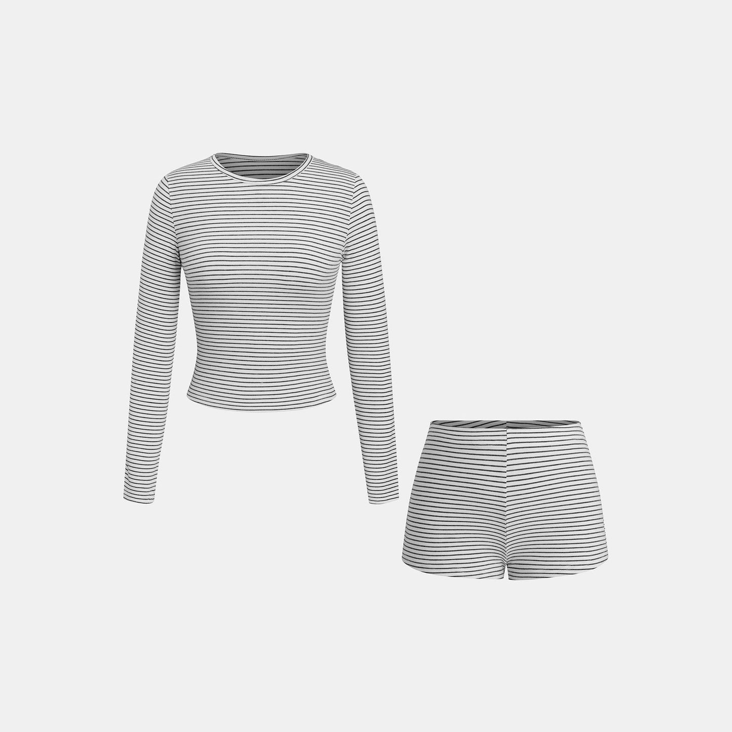 Elegant Women's Striped Long Sleeve Knitted Fashion Casual Suit