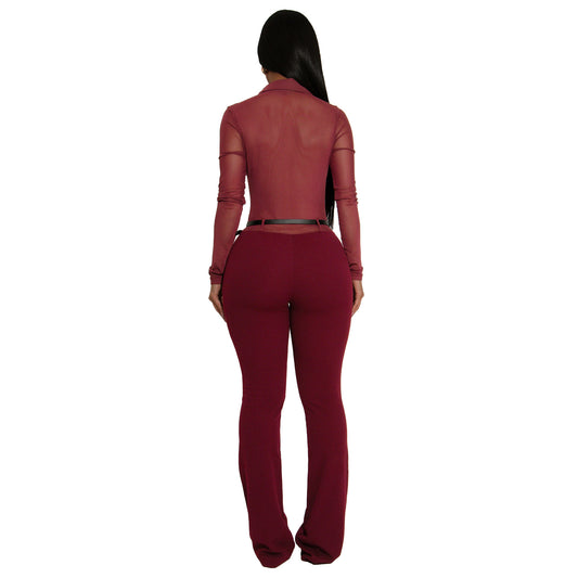 Women's Fashion Wear Sexy Long-sleeved Tight Nightclub Jumpsuits
