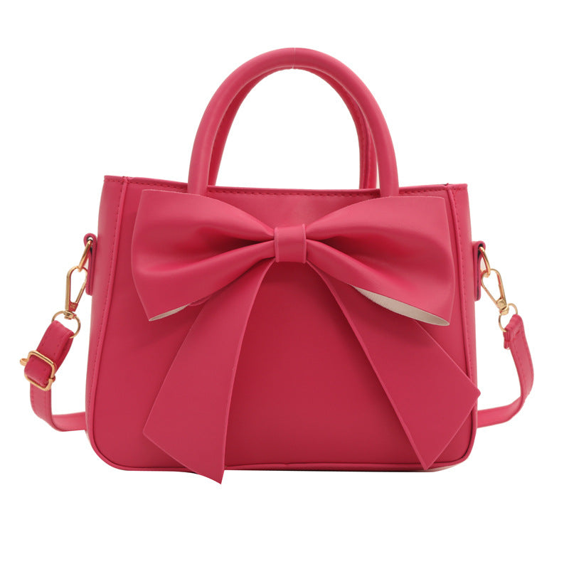 Women's Design Fashion Retro Bow Solid Color Shoulder Bags