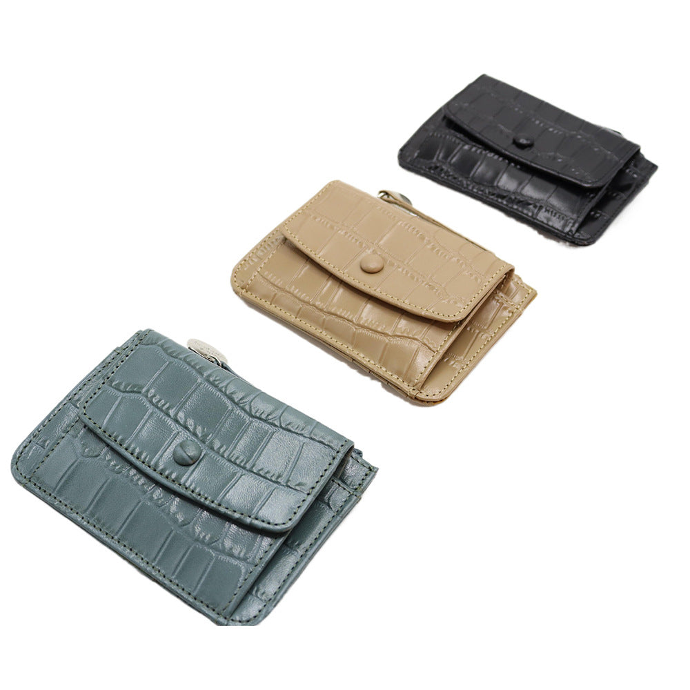 Layer Cowhide Crocodile Pattern Minority Fashion Coin Purses