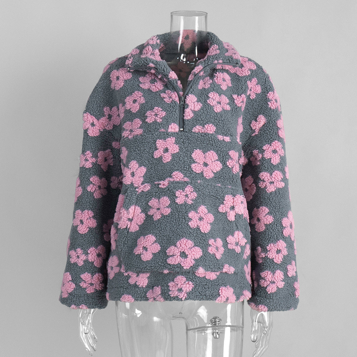 Women's Polar Fleece Flower Fashion Warm Fur Sweaters