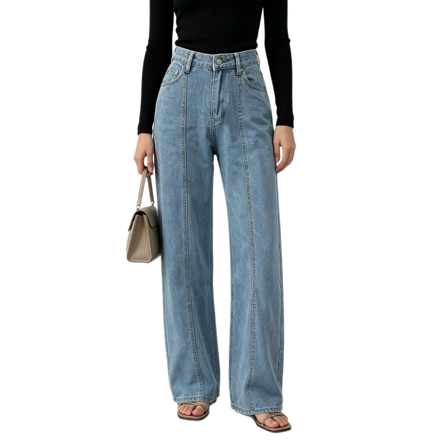Attractive Women's Source Casual Straight Personality Jeans