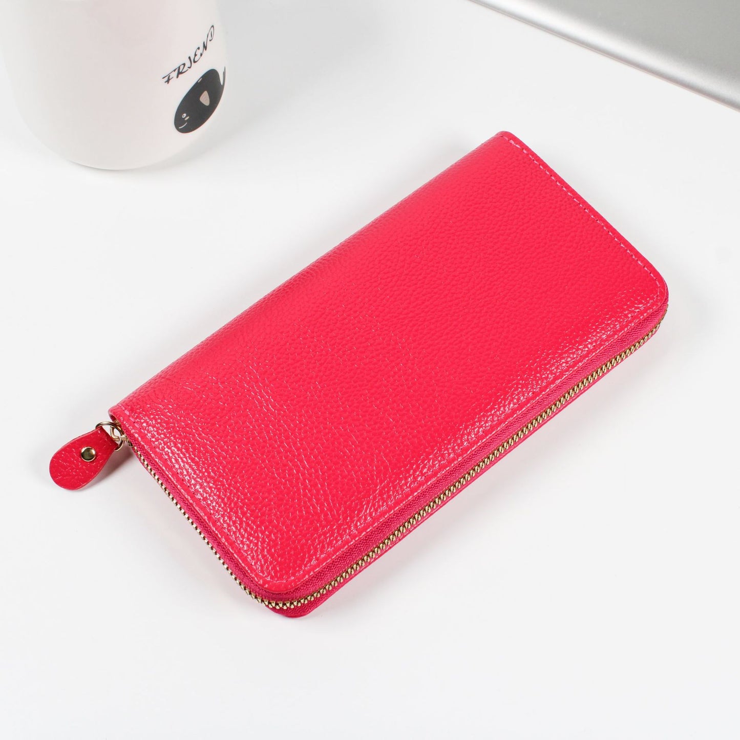 Women's Large Capacity Lychee Silking Solid Color Ladies Wallets