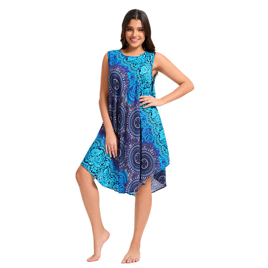 Bohemian Loose Casual Noil Poplin Beach Dress