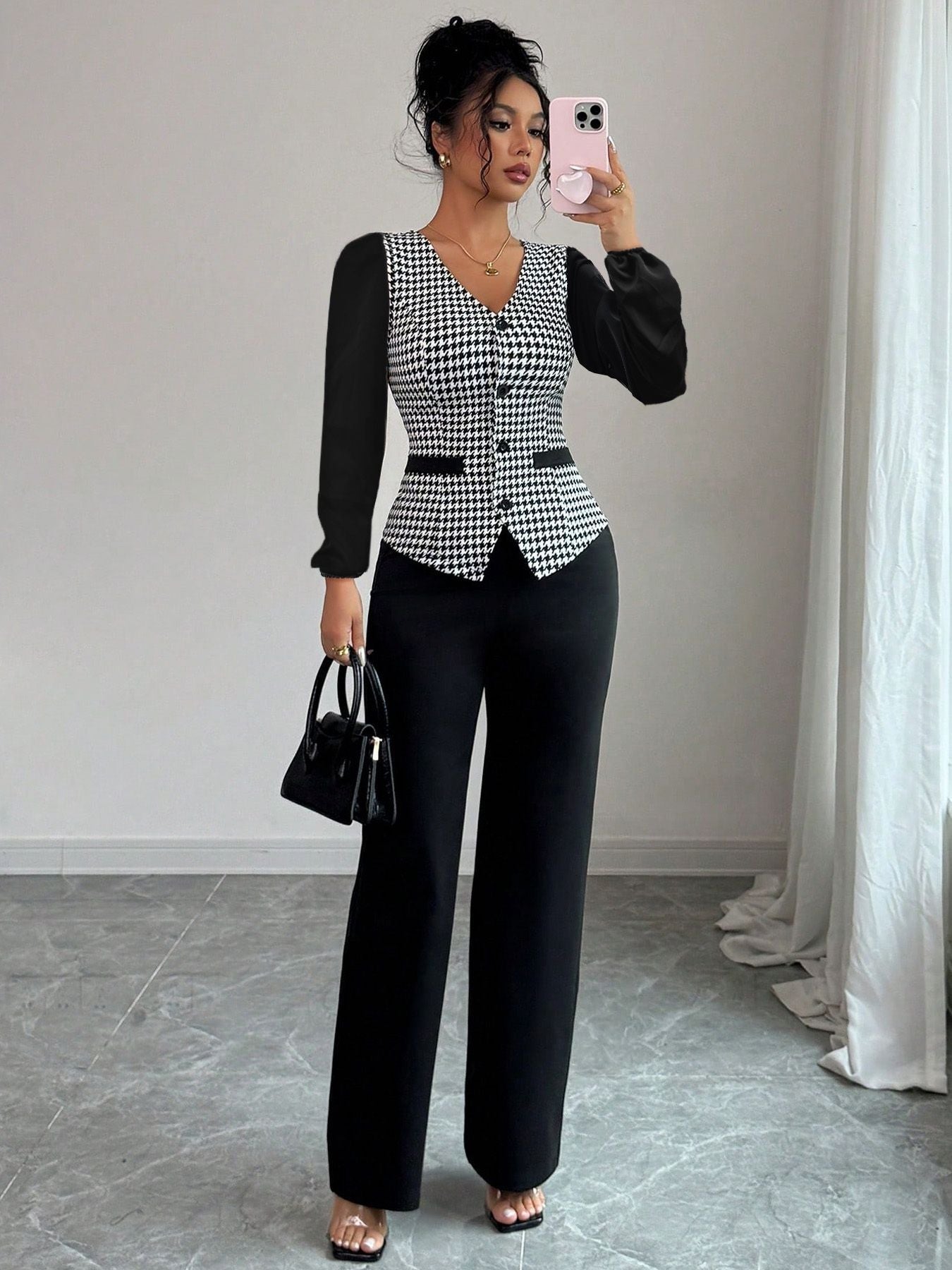 Autumn Fashion Commuter Trim Contrast Color Jumpsuits