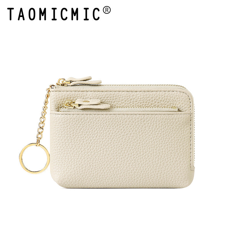 Women's Zipper Short Leather Carry-on Pendant Earphone Ladies Wallets