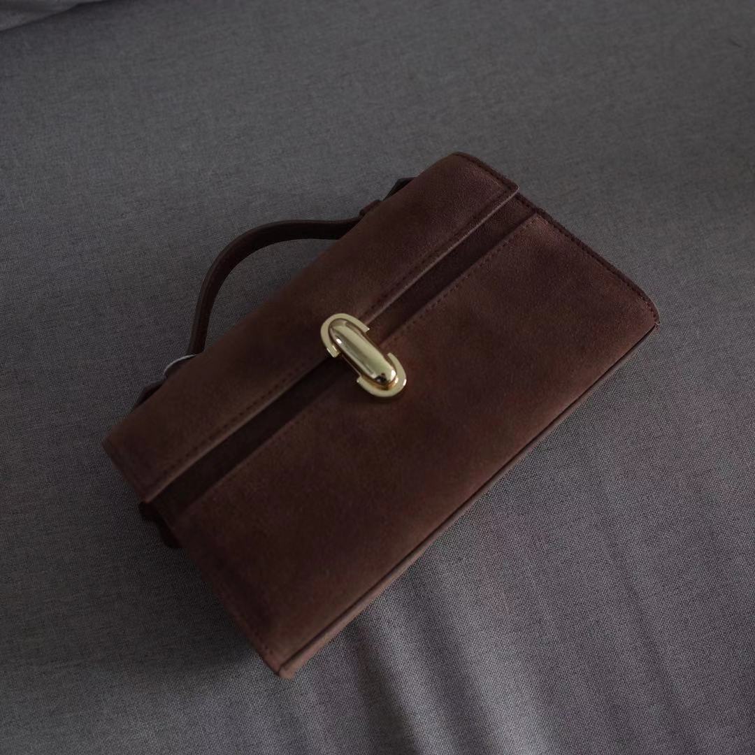 Slouchy Charming Women's Frosted Cowhide Simple Small Square Bags