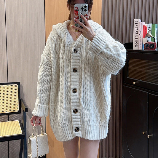 Women's Large Version Idle Style High-grade Thickened Knitwear