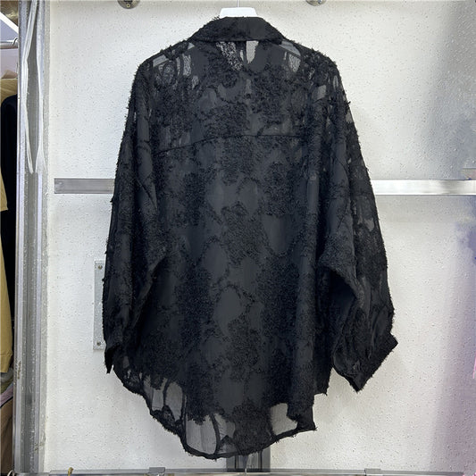 Women's Lapel Single Breasted Long Sleeve Mid-length Blouses