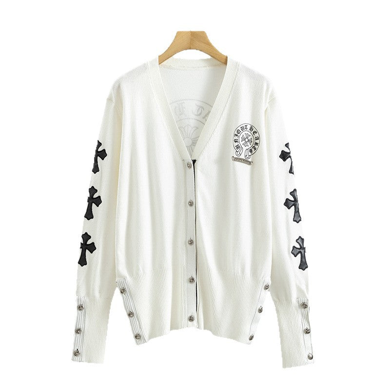 Women's Fashion Niche Sanskrit Cross Knitted Female European Sweaters