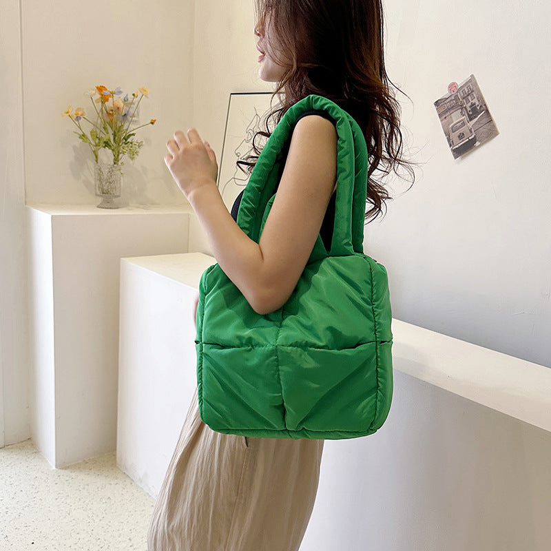 Women's Underarm Plaid Soft Puff Cotton Filling Crossbody Bags