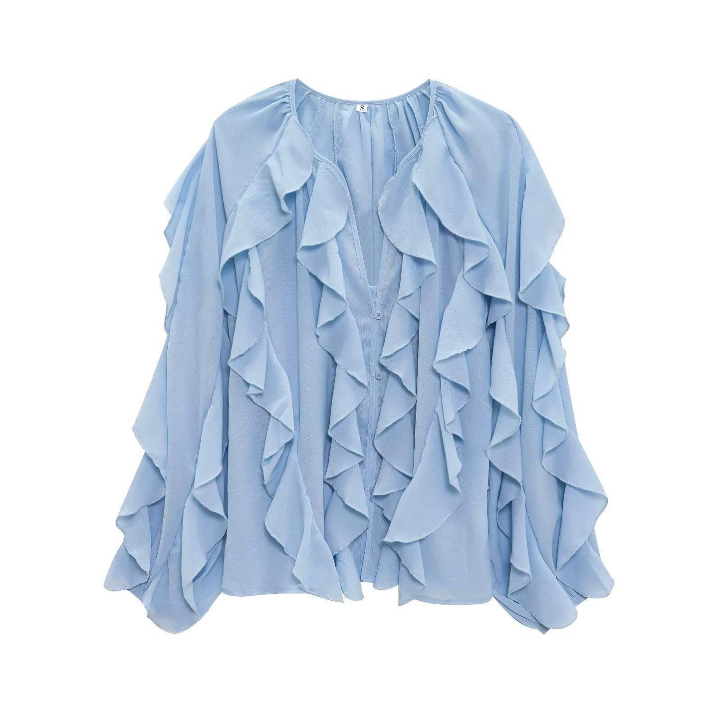 Women's Street Fashion Wear Decorative Long-sleeved Shirt Blouses