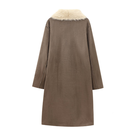 Women's Fashion Double-sided Wear Long Overcoat Outerwear Coats