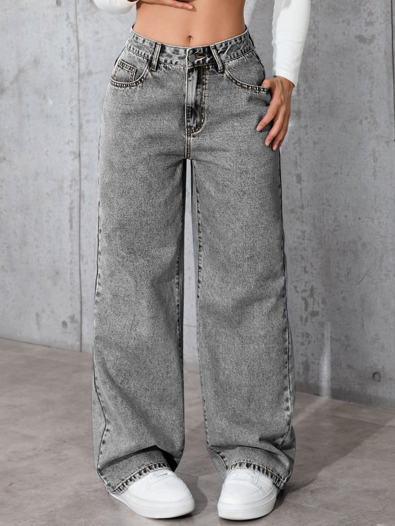 Women's Spicy Style High Waist Straight Loose Jeans