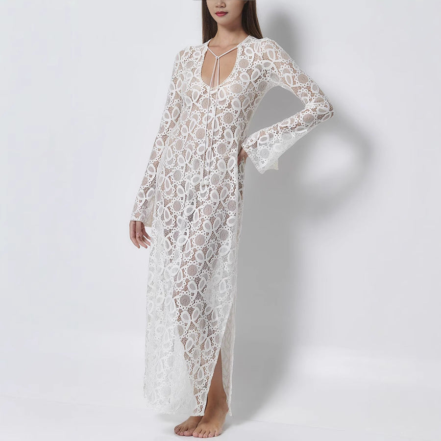 Long Sleeve Dress Loose Vacation Split Dresses