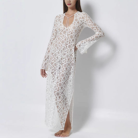 Long Sleeve Dress Loose Vacation Split Dresses