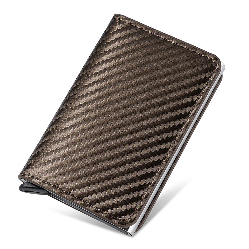 Men's Carbon Fiber Cassette Automatic Pop-up Metal Card Holder