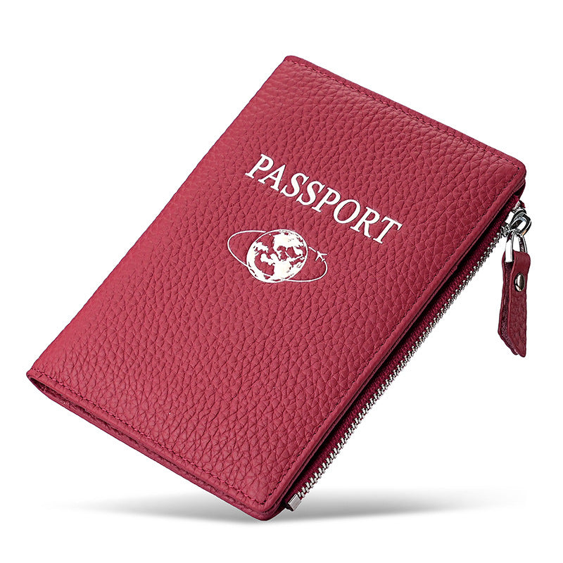 Passport First Layer Cowhide Document Abroad Bags