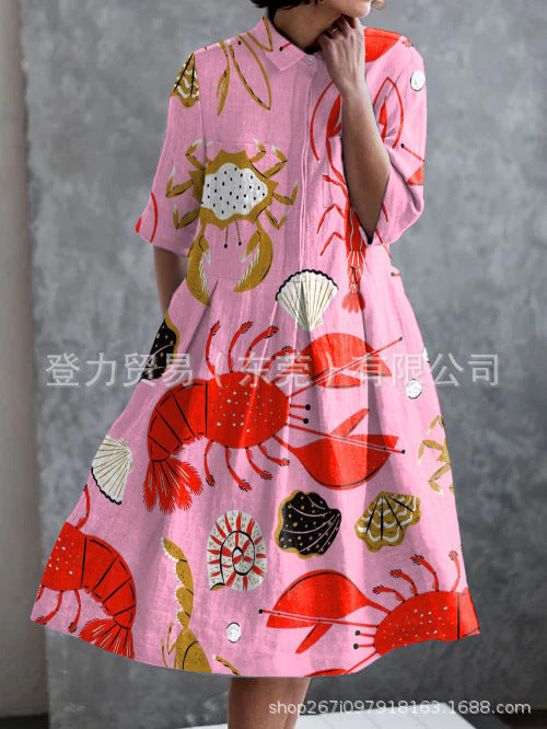 Shirt Dress Sleeve Placket Vintage Sardine Element Dresses