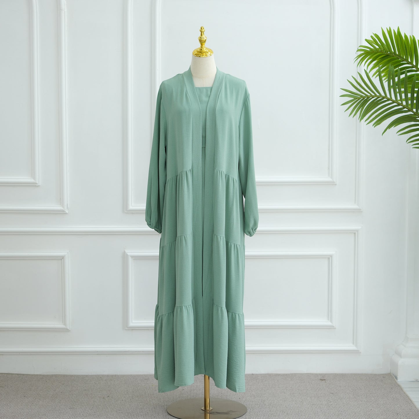 Turkish Solid Color Robe Dress Two-piece Dresses