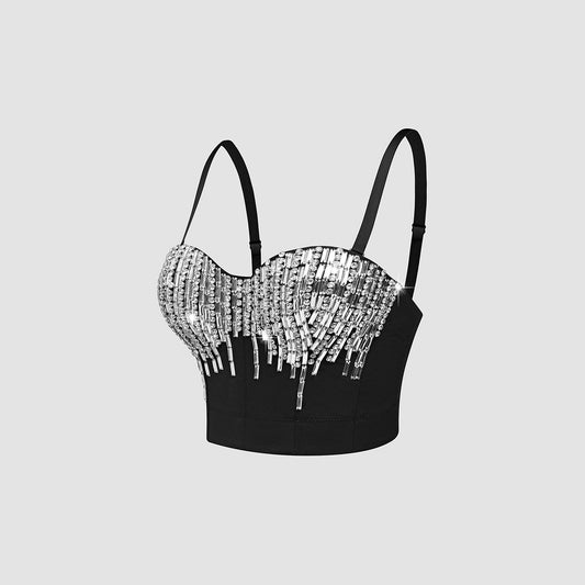 Women's Quality Light Diamond Decorative Design Sense Tops
