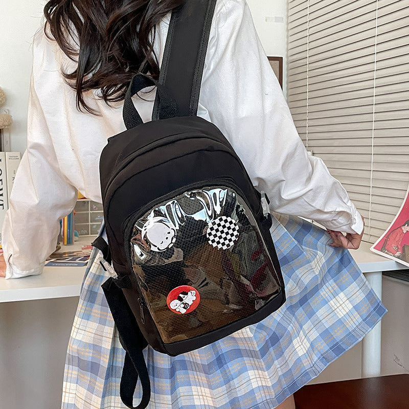 Women's Volume Cartoon Transparent Bar Badge Mini Backpacks