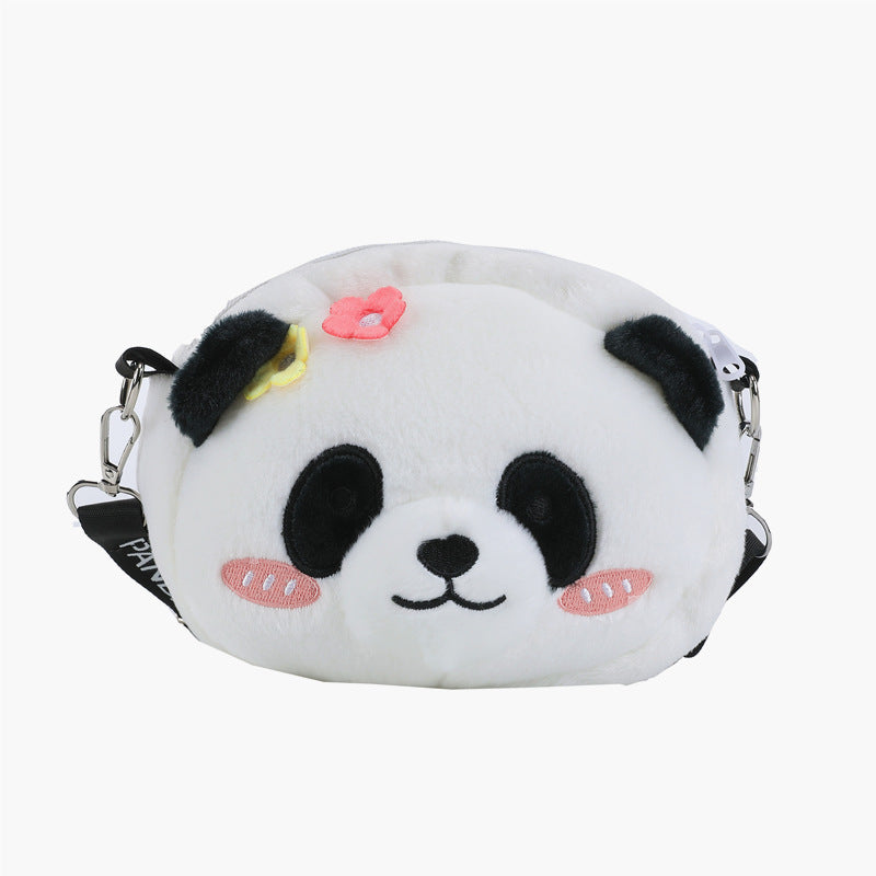 Bear Cat Head Plush Female Teenage Crossbody Bags