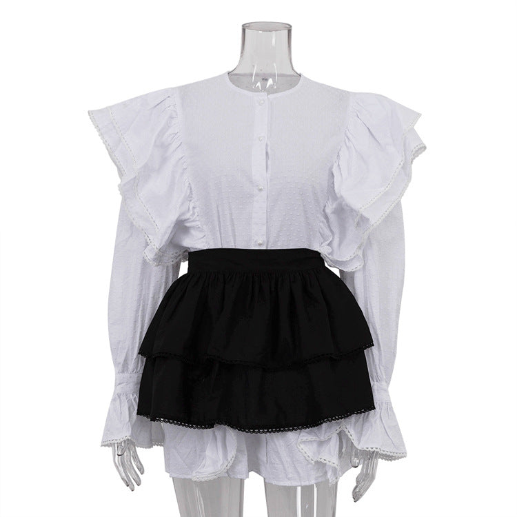 Women's Sleeve Shirt Dress For French Minority Matching Dresses