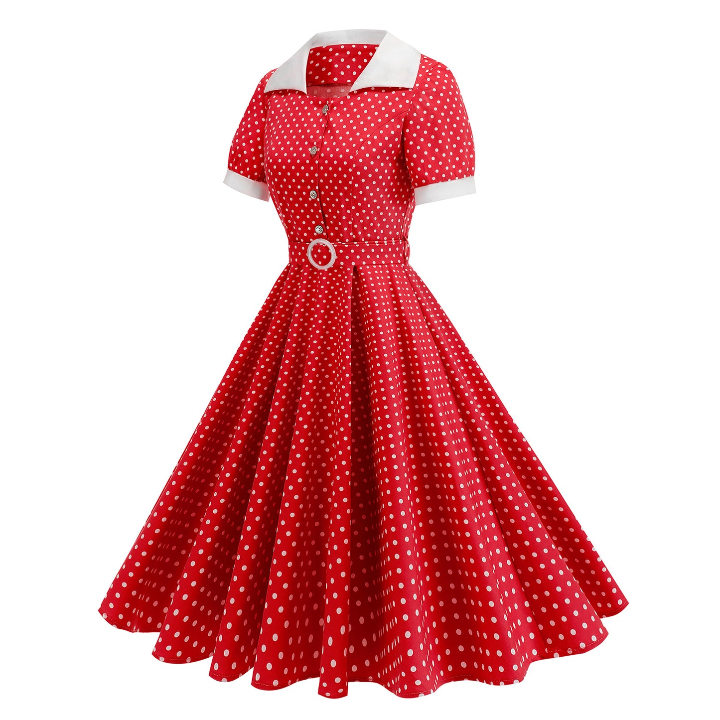Contrast Color Lapels Polka Dot Big Cardigans