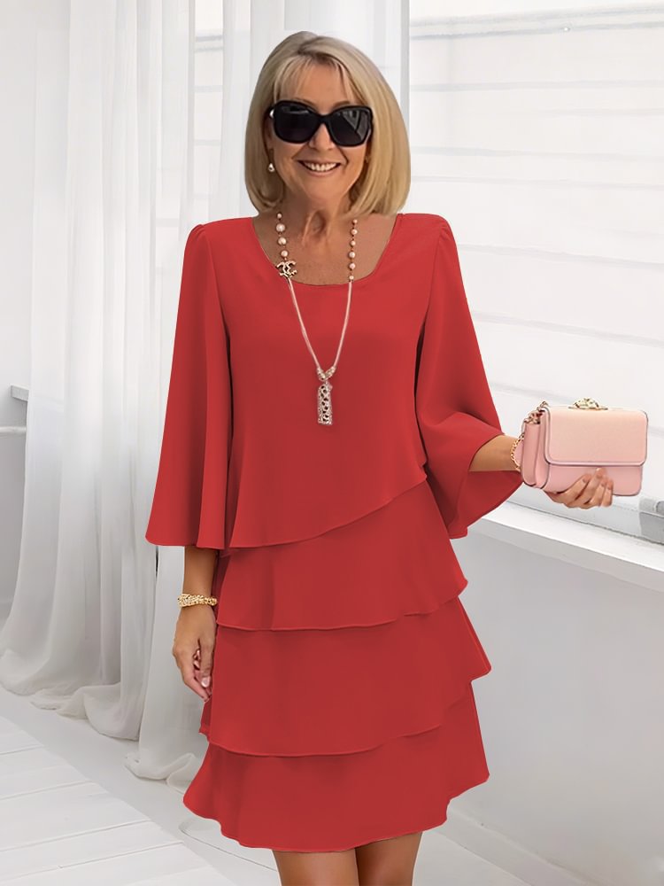 Women's Fashion Cake Loose Temperament Slimming Round Dress