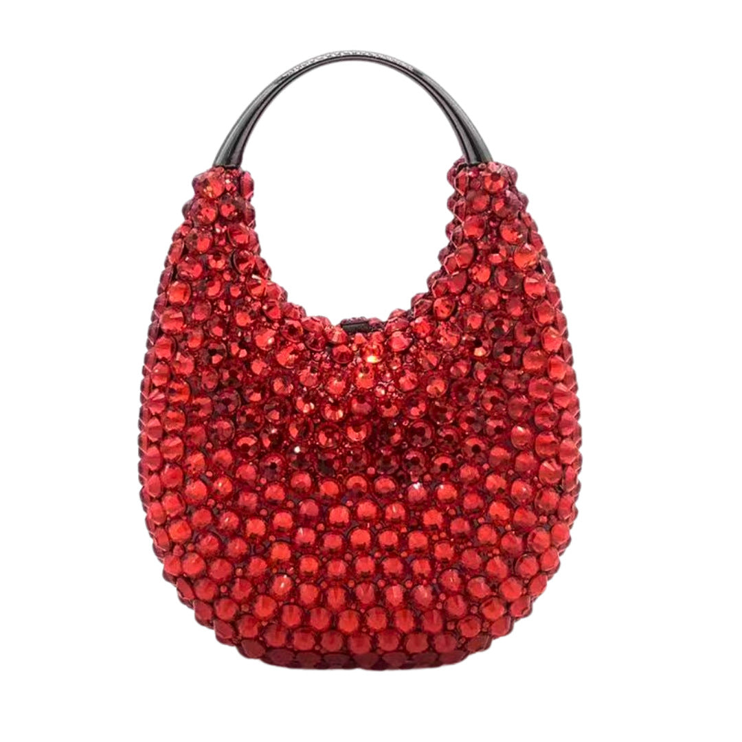 Women's Full Diamond Dinner Clutch Light Luxury Oval Portable Evening Bags