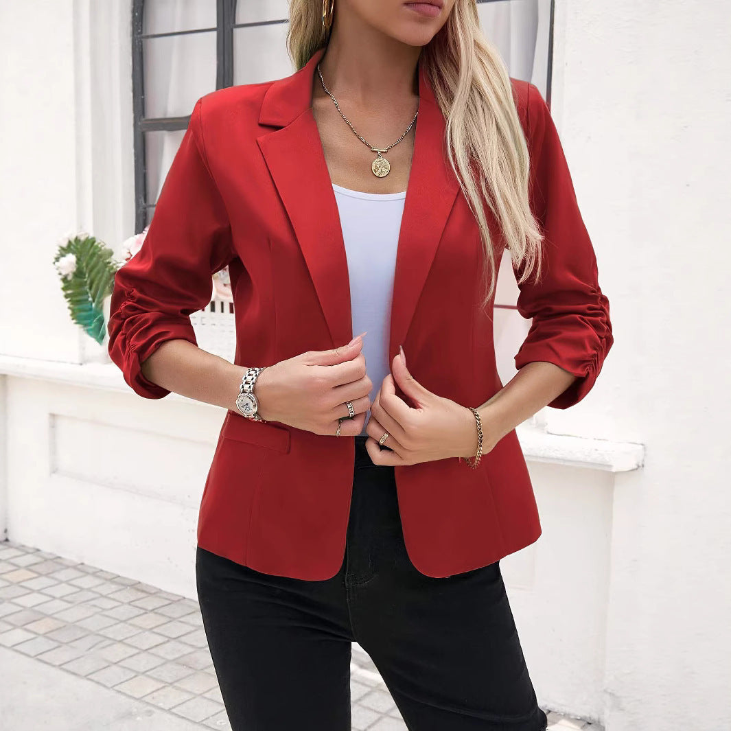 Elegant Button Front Lapel Waist Casual Coats